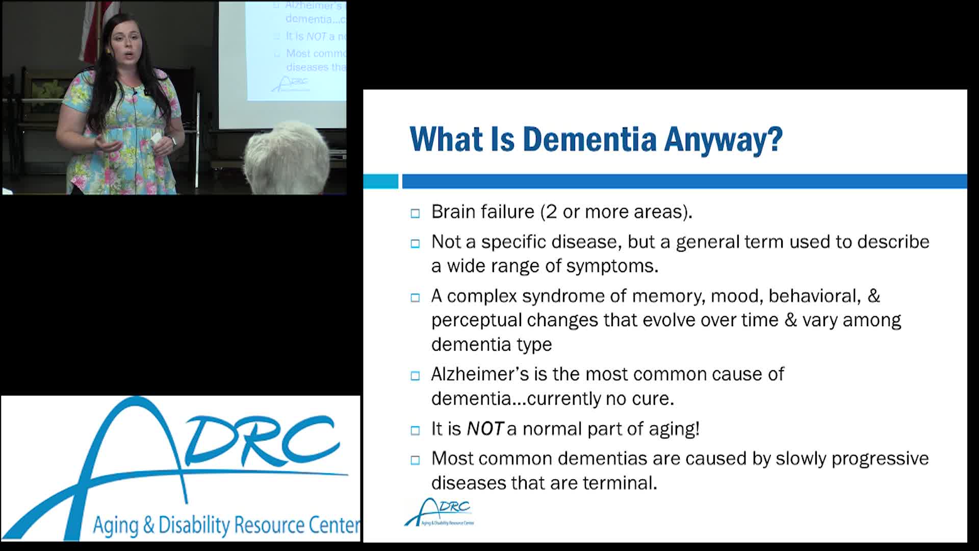Thumbnail image for ADRC Presents - Dementia 101