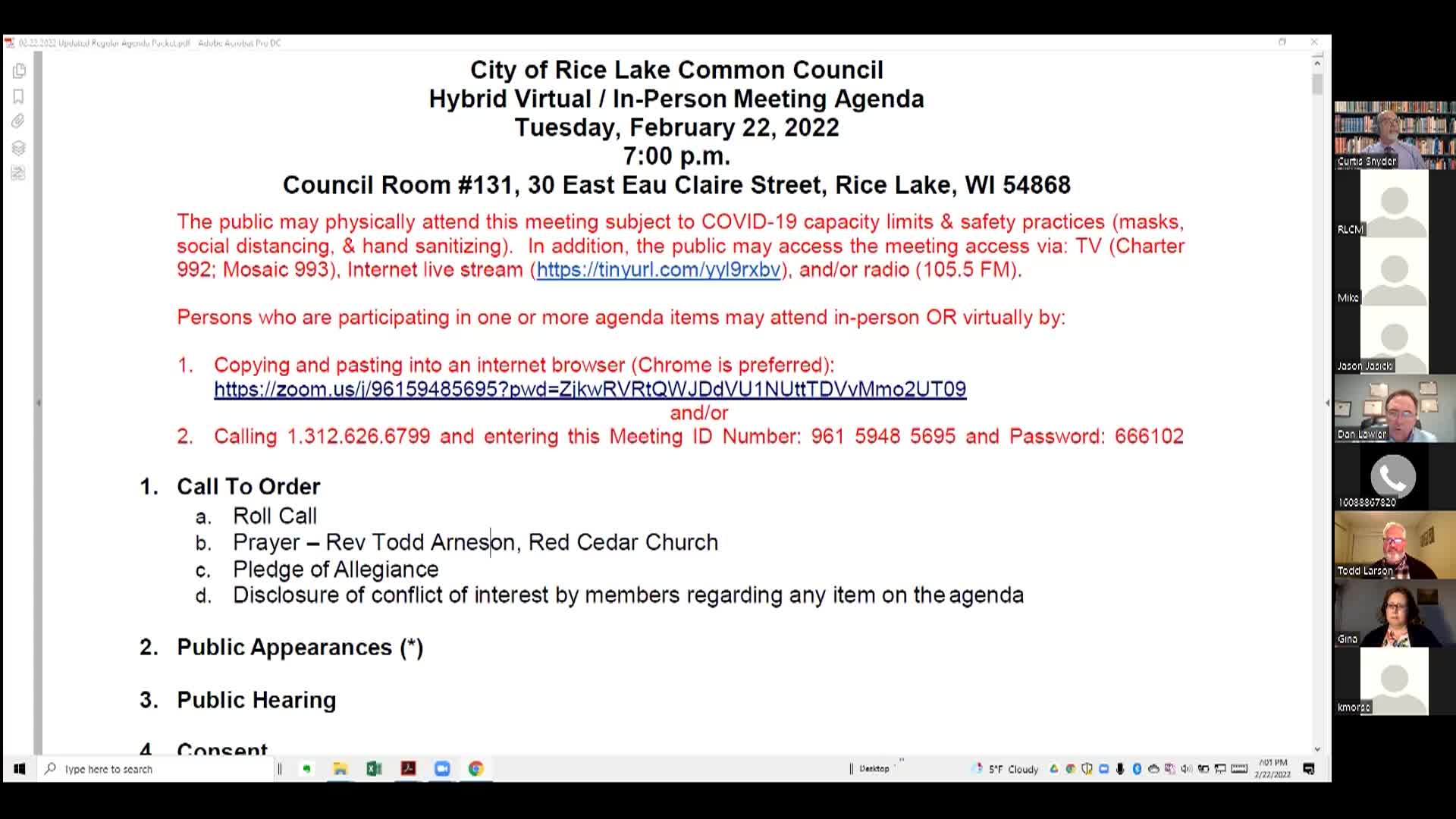 Thumbnail image for Rice Lake Common Council - Feb 22 2022