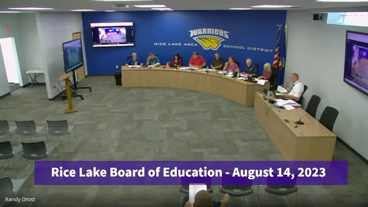 Thumbnail image for Rice Lake School Board - 8-14-2023